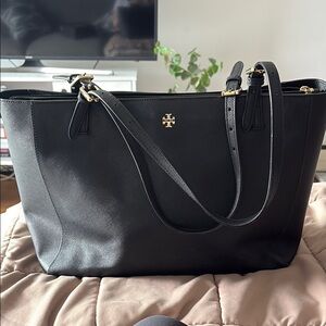Tory Burch Black Tote Bag with Gold Hardware